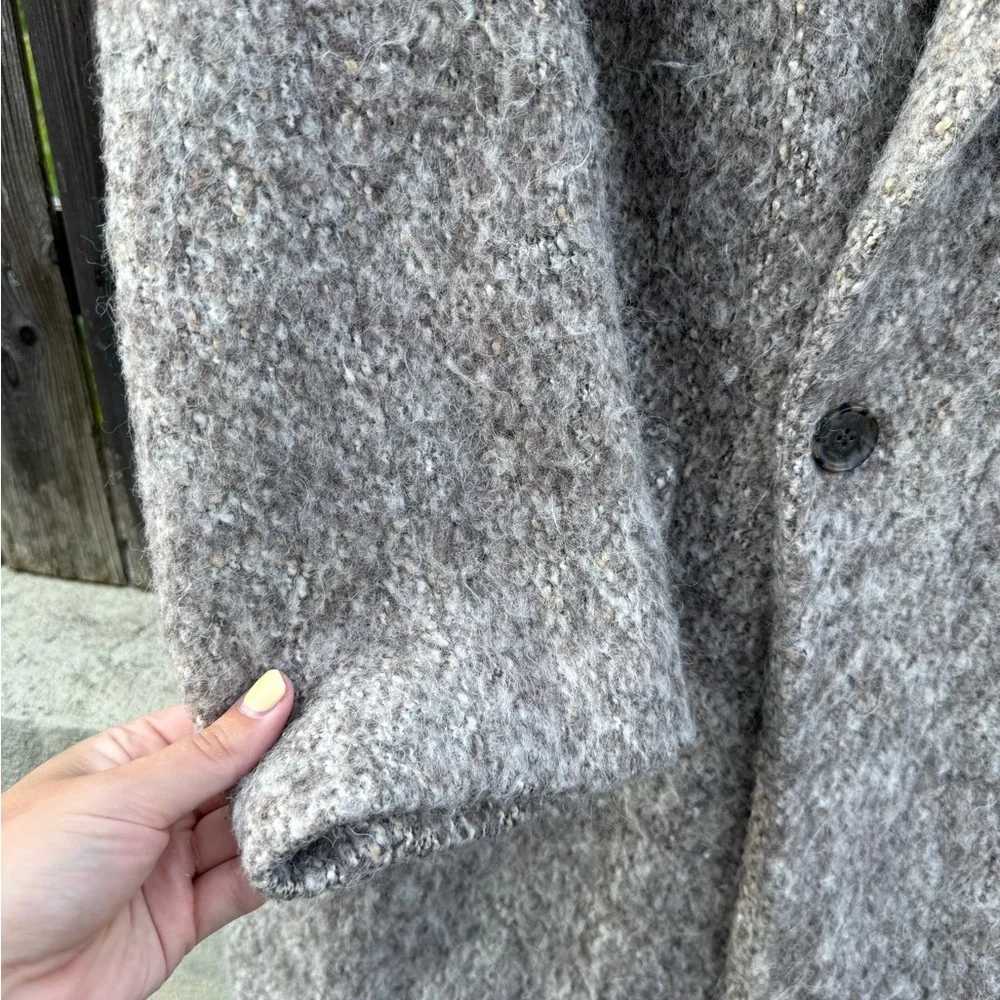 J. Crew Neutral Taupe Textured Double-Breasted Pea Coat - Picture 7 of 9